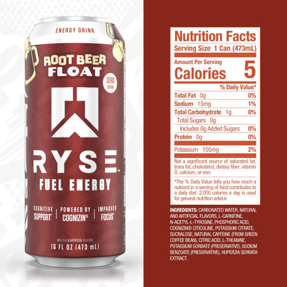 RYSE Fuel Energy Drink - Variety Pack - Sugar Free, Gluten Free & Vegan - 200mg Natural Caffeine, Taurine & Choline for Focus & Energy - No Artificial Colors - 16 fl oz Cans (12-Pack)
