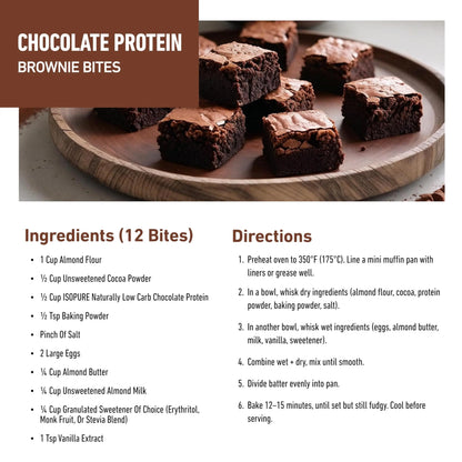 Isopure Low Carb 100% Pure Whey Isolate Protein Powder, Lactose Free, Gluten Free, With Vitamins, Dark Chocolate, 25g Protein Per Serving, 1 Lb, Isopure