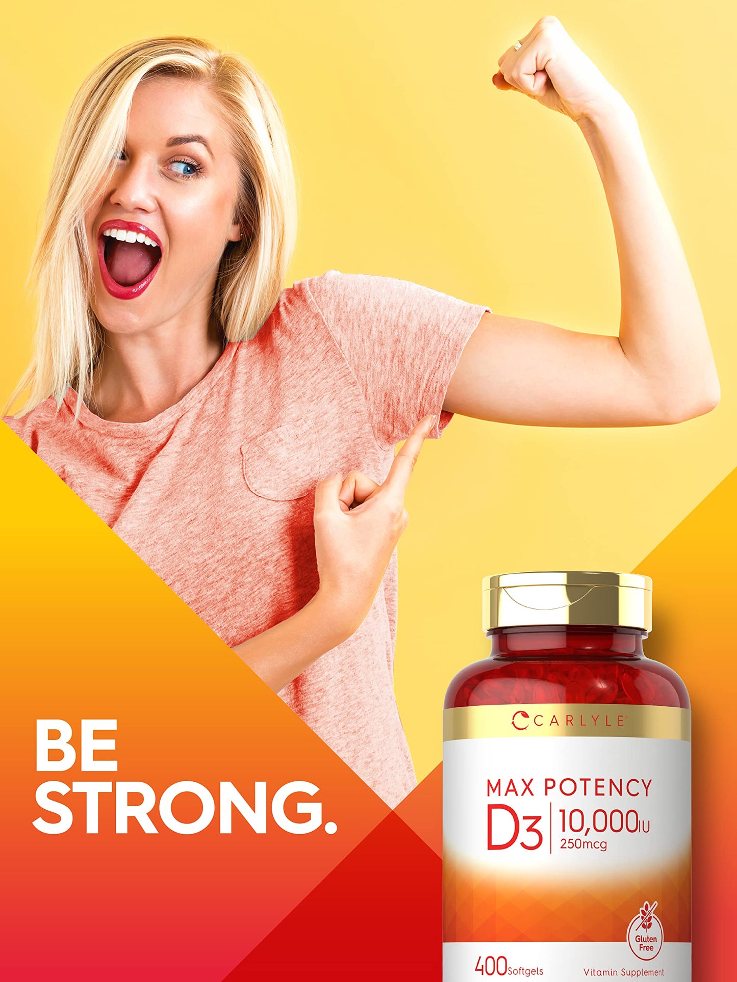 Carlyle Vitamin D 10000 IU 400 Softgels | Value Size | Max Potency | Non-GMO, Gluten Free Supplement Carlyle