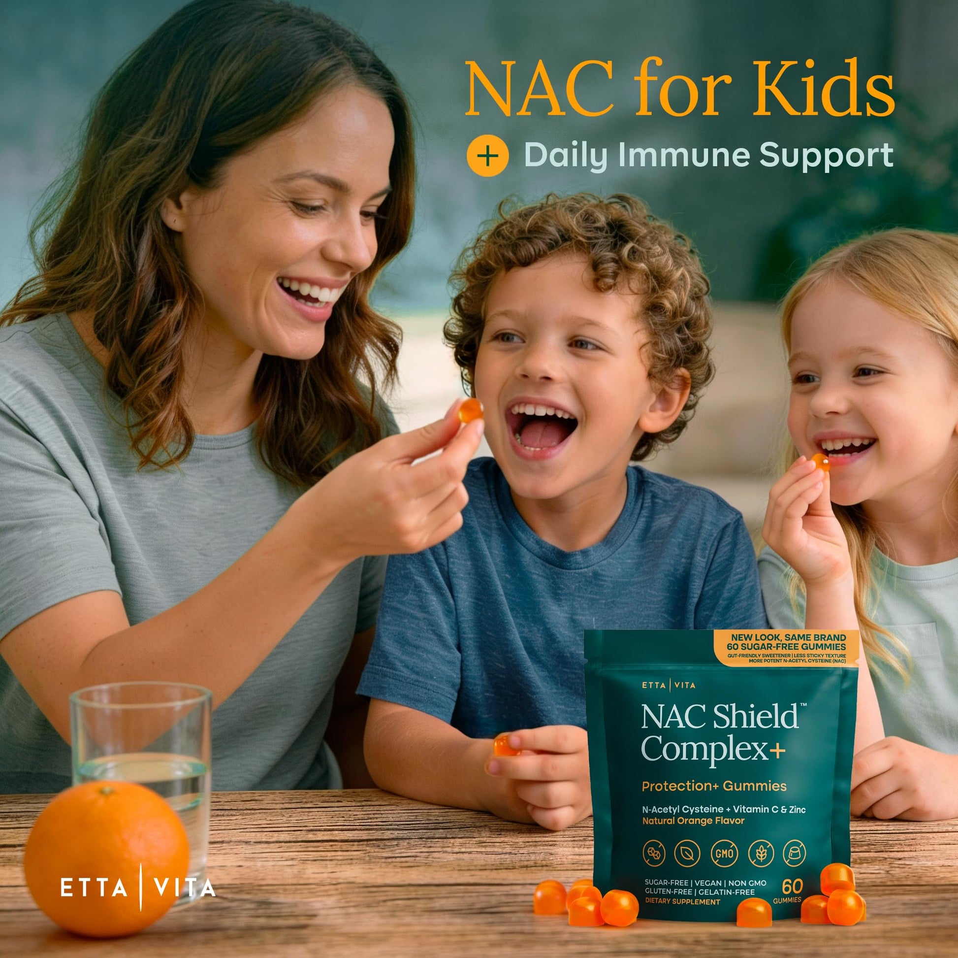 Sugar-Free NAC Gummies (Immune Support Complex) N-Acetyl Cysteine, Vitamin C & Zinc - Supports Respiratory Health, Liver Detox & Cleanse, Kidney Function, NAC Supplement for Kids and Adults - Vegan Etta Vita buy australia supplements