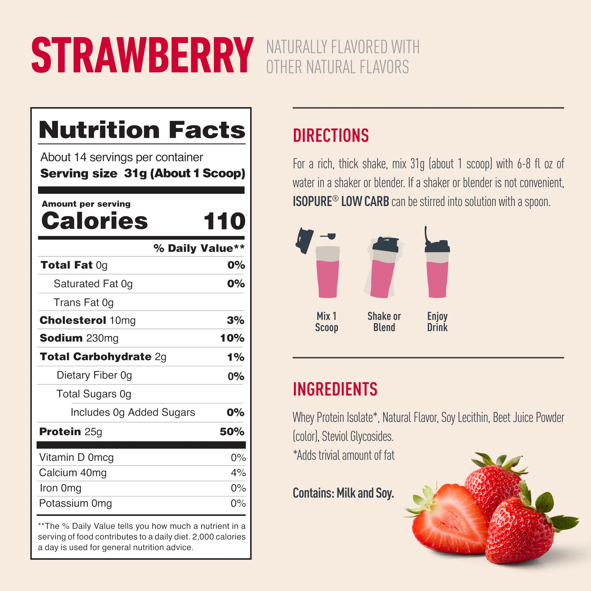 Isopure Low Carb 100% Pure Whey Isolate Protein Powder, Lactose Free, Gluten Free, With Vitamins, Strawberry, 25g Protein Per Serving, 1 Lb, 14 Servings (Packaging May Vary) Isopure buy australia supplements