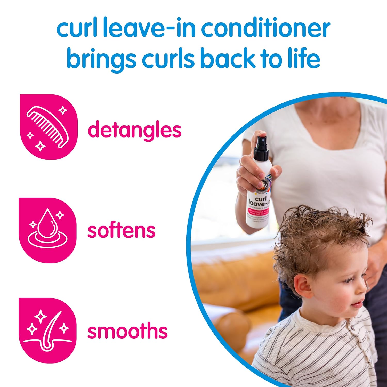 So Cozy Leave In Conditioner Spray (8 Fl Oz) Paraben-Free Detangler for Kids' Curly Hair, Deep Conditioner & Tangle-Free Curls, Gentle & Nourishing with Keratin, Vitamin B5, Olive Oil & Jojoba Oil Gsupps Australia