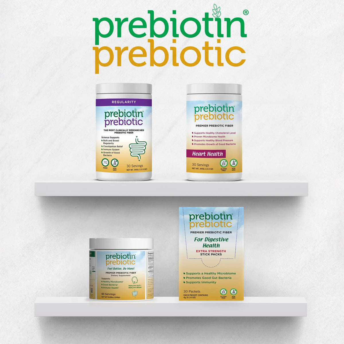 Prebiotin Prebiotic Fiber Supplement Powder  8.68 oz  Supports Digestive Health  High Fiber, Boosts Probiotics, Reduces Hunger  All-Natural, Gluten-Free Prebiotin
