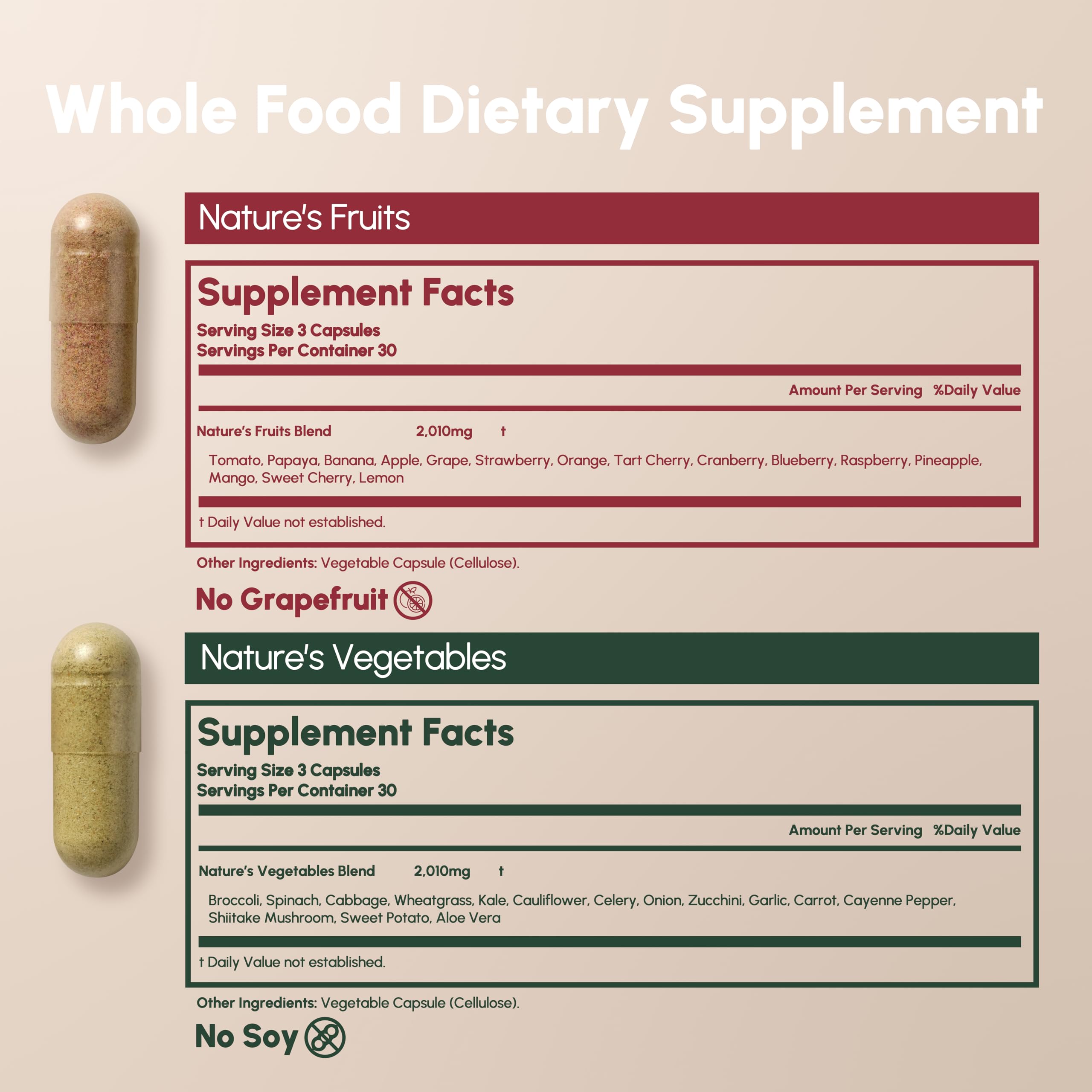 Equal Supplements Fruits and Vegetables Capsules | 2 Month Supply | GMP Certified-Manufactured in US | Fruit and Veggies Supplement for Balance | of Nature, Fruit and Vegetable Capsule for Adults Equal Supplements buy australia supplements