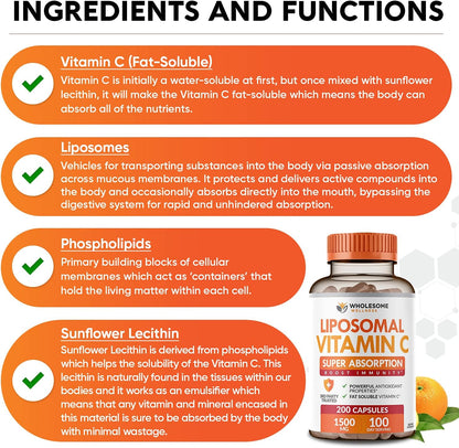 Wholesome Wellness Liposomal Vitamin C Capsules + Multi Collagen Protein Powder Hydrolyzed Bundle Gsupps Australia