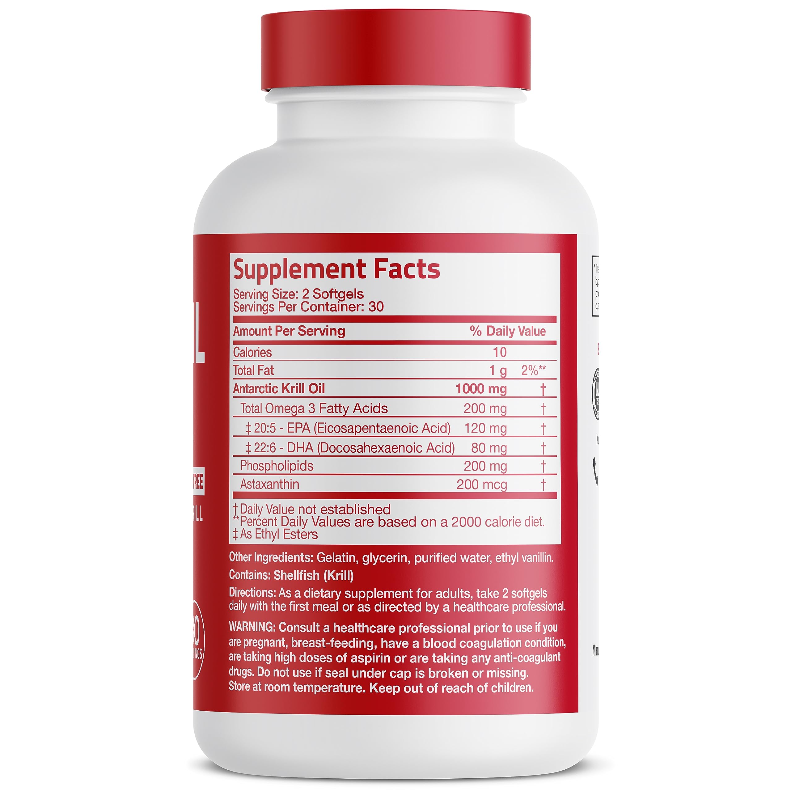 Bronson Antarctic Krill Oil 1000 mg with Omega-3s EPA, DHA, Astaxanthin Bronson buy australia supplements