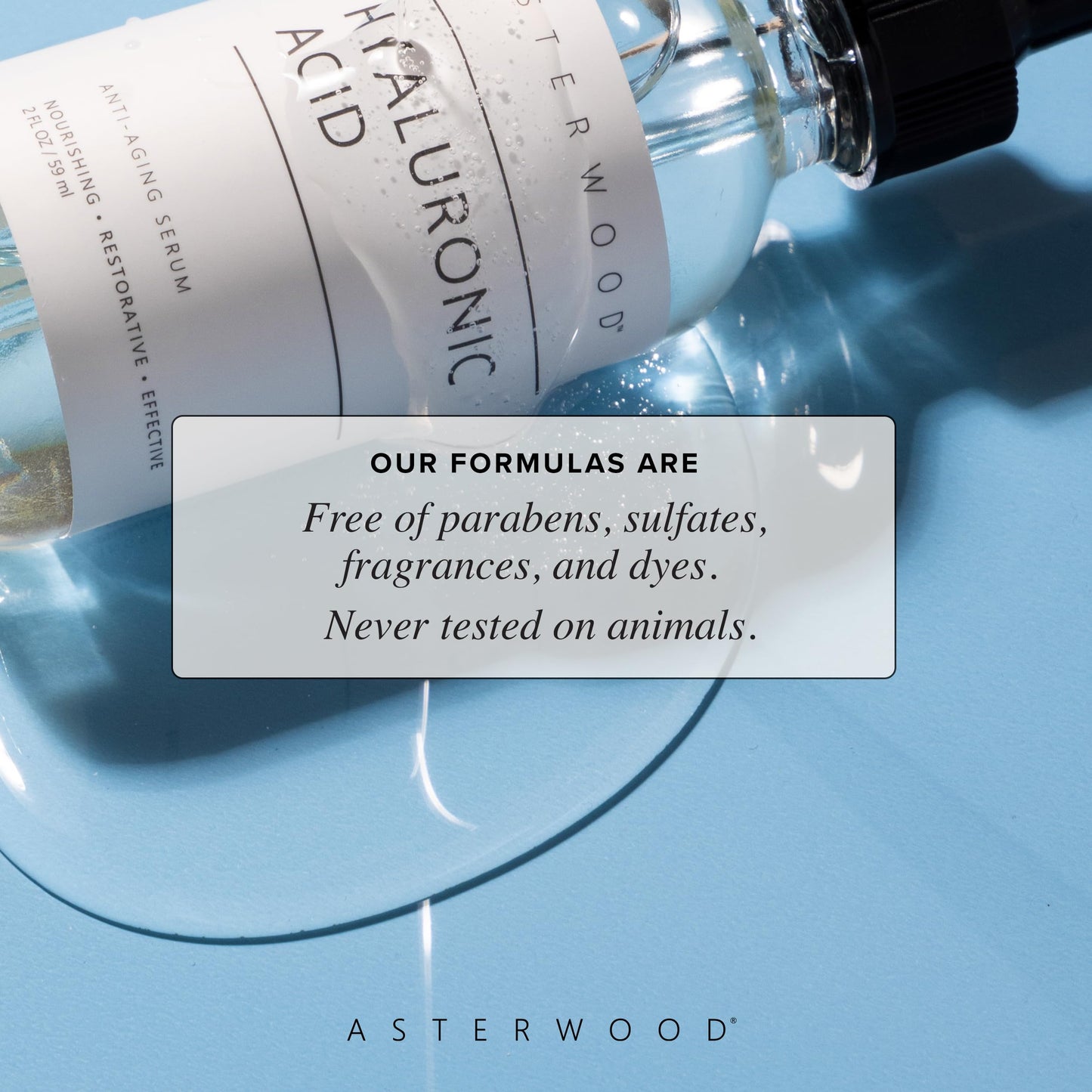 Asterwood Hyaluronic Acid Serum for Face - Plumping, Anti-Aging, Hydrating - Fragrance-Free - 1 Fl Oz Asterwood