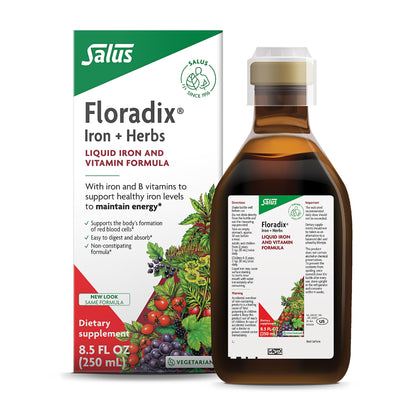 Floradix Iron & Herbs - Liquid Herbal Supplement for Energy Support - Iron Supplement with Vitamin C & Vitamin B Complex - for Men & Women - 8.5 fl oz Floradix