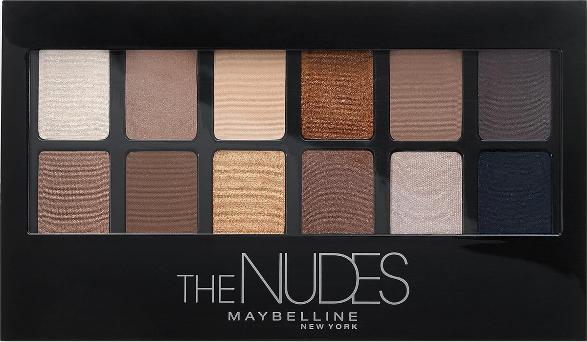 Maybelline The Nudes Eyeshadow Palette Makeup, 12 Pigmented Matte & Shimmer Shades, Blendable Powder, 1 Count MAYBELLINE