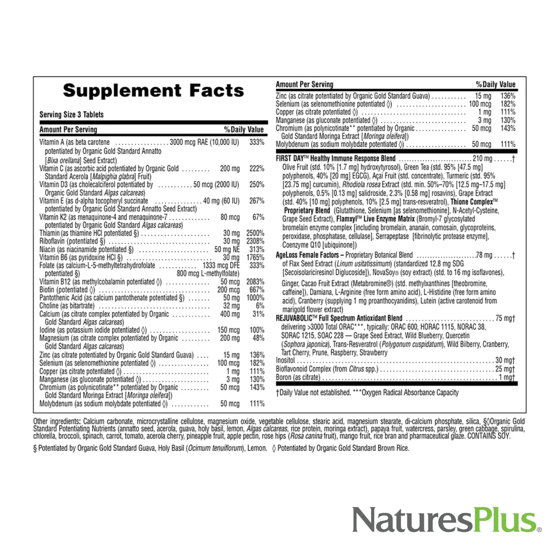 NaturesPlus AgeLoss Women’s Multi - 90 Tablets - Anti-Aging Multivitamin & Mineral Supplement, Menstrual & Menopausal Support, Antioxidant Nature's Plus buy australia supplements