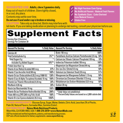 Nature Made Advanced Multivitamin Gummies 50 + for Her, Womens Multivitamins Gummies with Magnesium Citrate, Vitamin D3, Zinc Nature Made