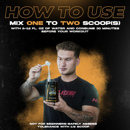 Wrecked Enraged High Stim Pre Workout - Extreme Hardcore Formula for Intense Energy, Laser Focus & Maximum Strength - Potent Stimulant Matrix - for Advanced Lifters, Not for Beginners (40 Servings)
