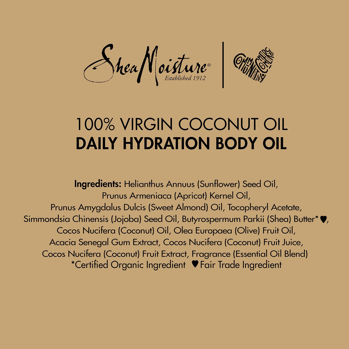 Shea Moisture Daily Hydration Body Oil Virgin Coconut Oil For Dry Skin Paraben Free 8 oz Shea Moisture