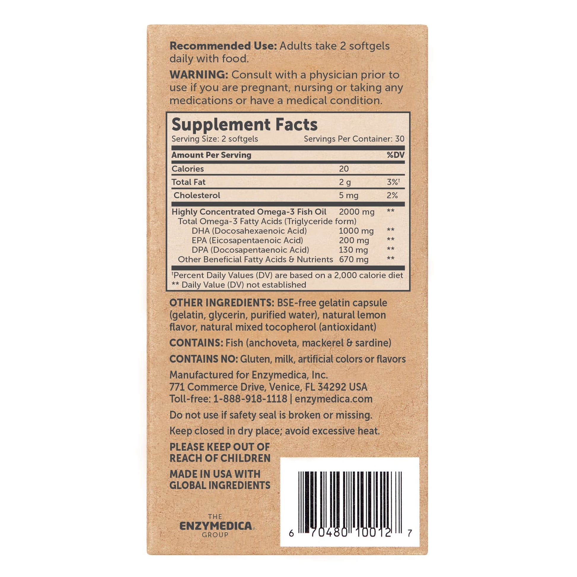 Aqua Biome by Enzymedica Omega 3 Fish Oil Maximum Strength - 120 Softgels | Fish Oil Omega 3 Fatty Acid Supplement for Women & Men, Source of DPA, EPA, & DHA, Heart & Brain Health Support, Gluten Free Gsupps Australia