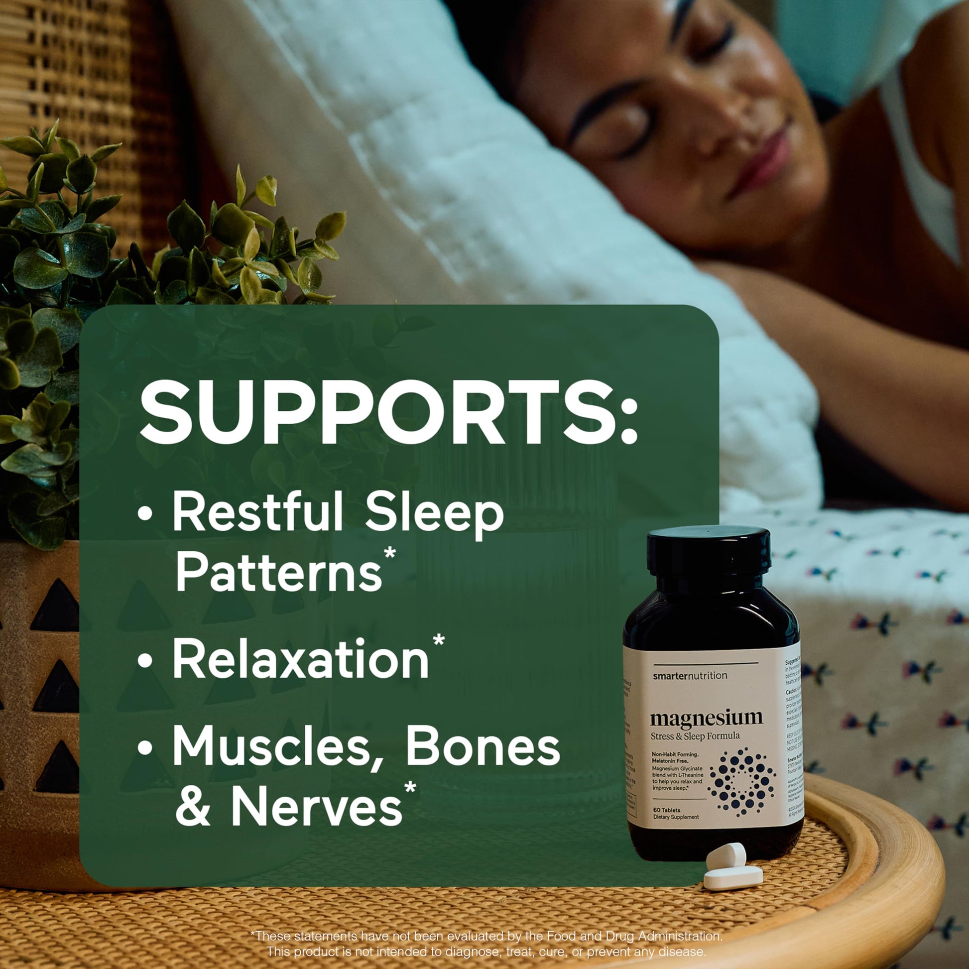 Smarter Nutrition Magnesium Complex - Chelated Magnesium Glycinate with Citrate, Malate and L-Theanine for Sleep, Muscle Relaxation and Stress Support - Non-GMO - 60 Tablets[30DaySupply] SMARTERNUTRITION buy australia supplements