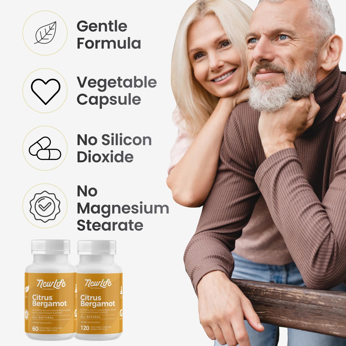 NewLife Naturals Citrus Bergamot Supplements 500 MG - Heart Health - Supplement for Wellness and Aging Support NewLife Naturals