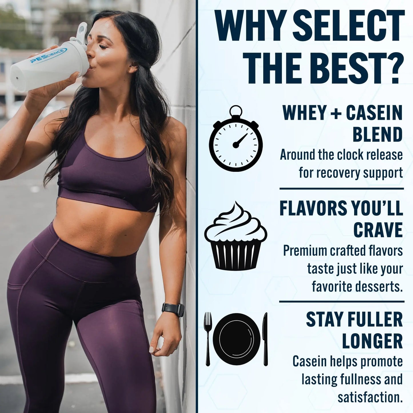 PEScience Select Protein Powder, Whey and Casein Blend, Lean Protein Powder for Women and Men, Low Calorie, Low Carb, Keto Friendly, Gluten Free, Gourmet Vanilla - 27 Servings PEScience