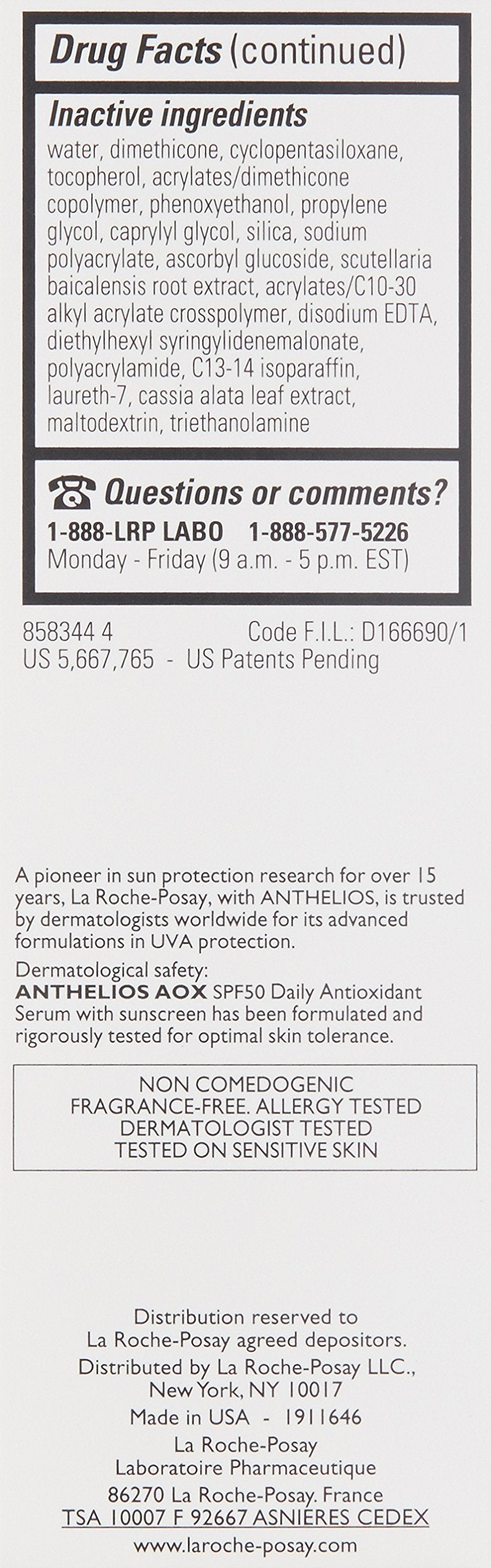 La Roche-Posay Anthelios AOX Antioxidant Serum with Sunscreen SPF 50 1oz La Roche-Posay