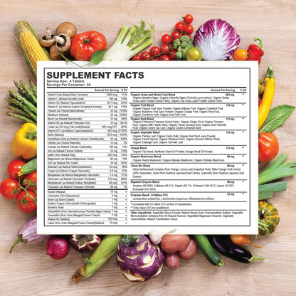 Wholesome Wellness Whole Food Multivitamin for Men - Natural Multi Vitamins, Minerals, Organic Extracts - Vegan Vegetarian - 120 Tablets Gsupps Australia