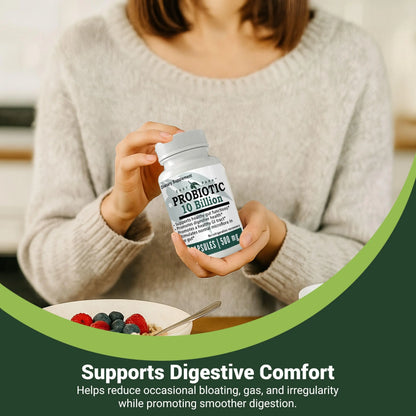 East Park Research d-Lenolate Probiotic Supplement | Probiotic 10 Billion CFUs Supports Gut & Digestive Health | Dietary Supplement Probiotics EAST PARK