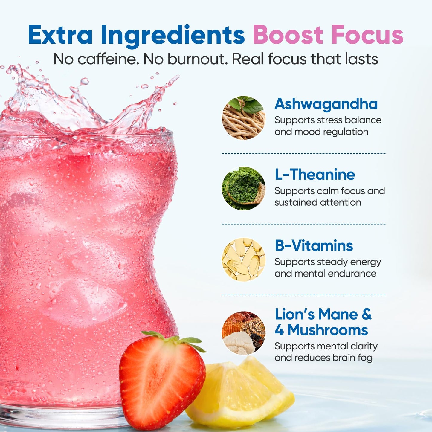 Venture Pal 2-in-1 Hydration Packets + Focus Support Electrolytes Powder, 7 Electrolytes + Vitamins, Magnesium, Lion's Mane & L-Theanine Venture Pal