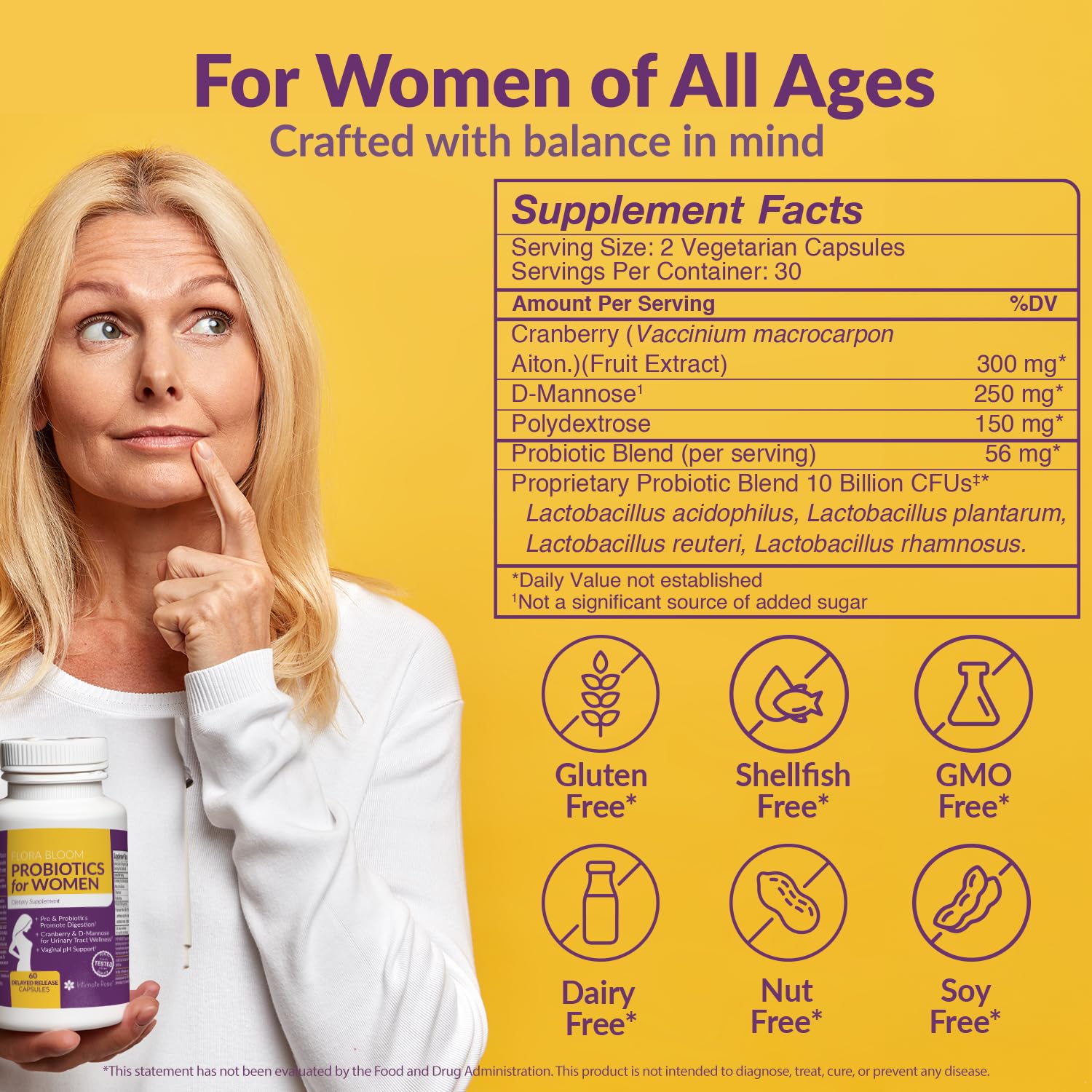Complete Vaginal Probiotics for Women - w/Added Cranberry, D-mannose to Promote Intimate Rose buy australia supplements