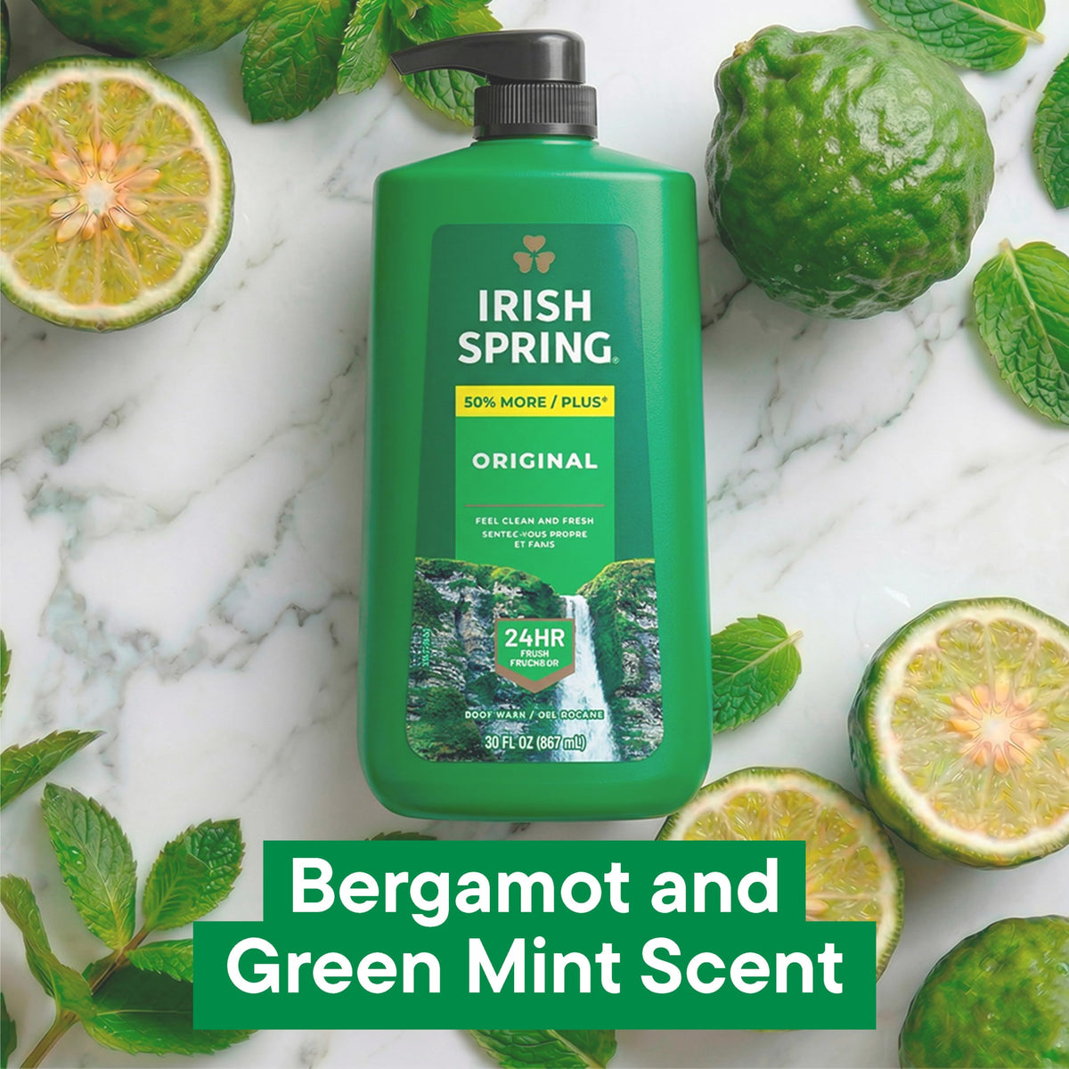 Irish Spring Body Wash for Men, Original Scent, 887 mL Irish Spring