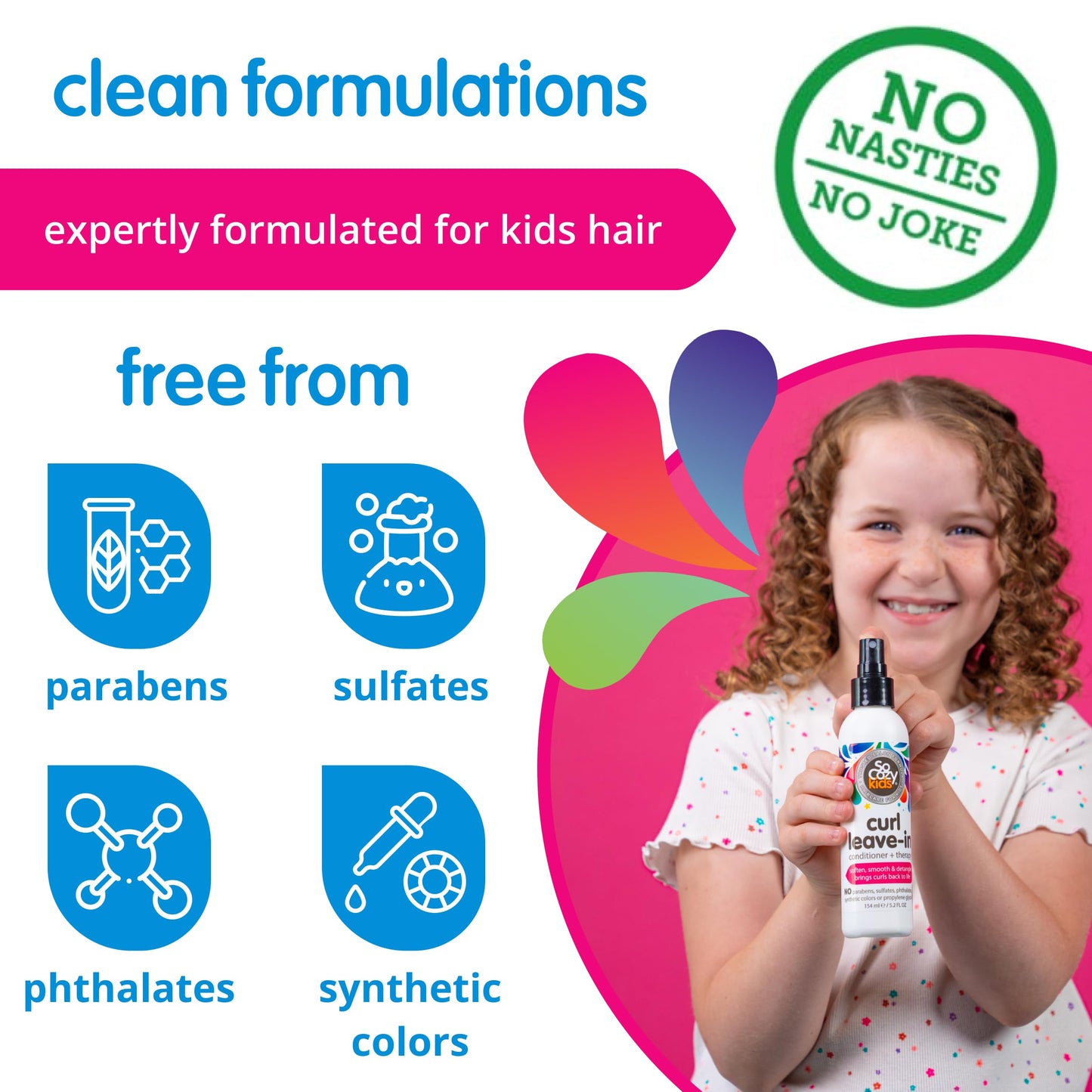 So Cozy Leave In Conditioner Spray (8 Fl Oz) Paraben-Free Detangler for Kids' Curly Hair, Deep Conditioner & Tangle-Free Curls, Gentle & Nourishing with Keratin, Vitamin B5, Olive Oil & Jojoba Oil Gsupps Australia