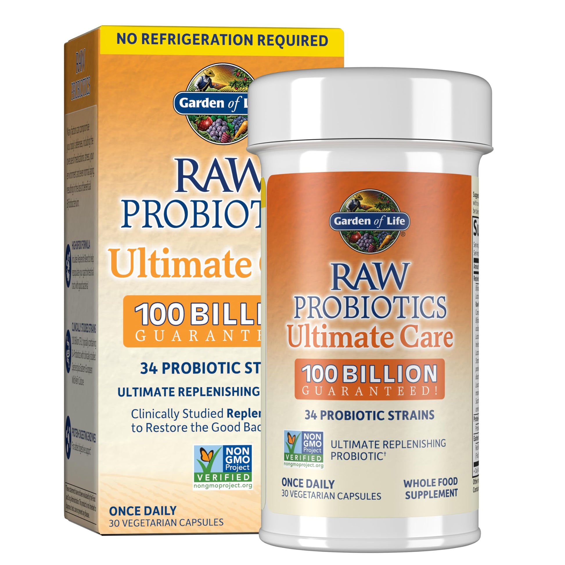 Garden of Life Raw Probiotics Ultimate Care - 100 Billion CFU - Dietary Supplement for Gut Health Support - for Women & Men - 30 Vegetarian Capsules Gsupps Australia