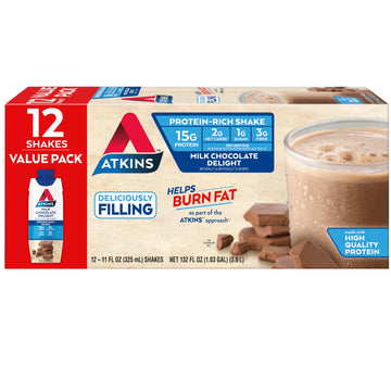 Atkins Milk Chocolate Delight Protein Shake, 15g Protein, Low Glycemic, 2g Net Carb Atkins buy australia supplements
