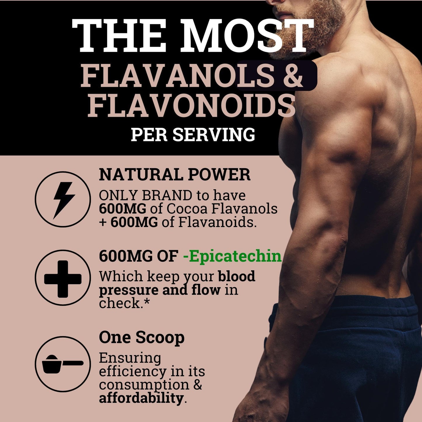 Black Forest High Flavanol Cocoa Powder (1200mg Flavanols & Flavonoids Supplements)10X More Flavanols (Epicatechin) Than Cocoa & 600mg of Epicatechin Supplement Black Forest