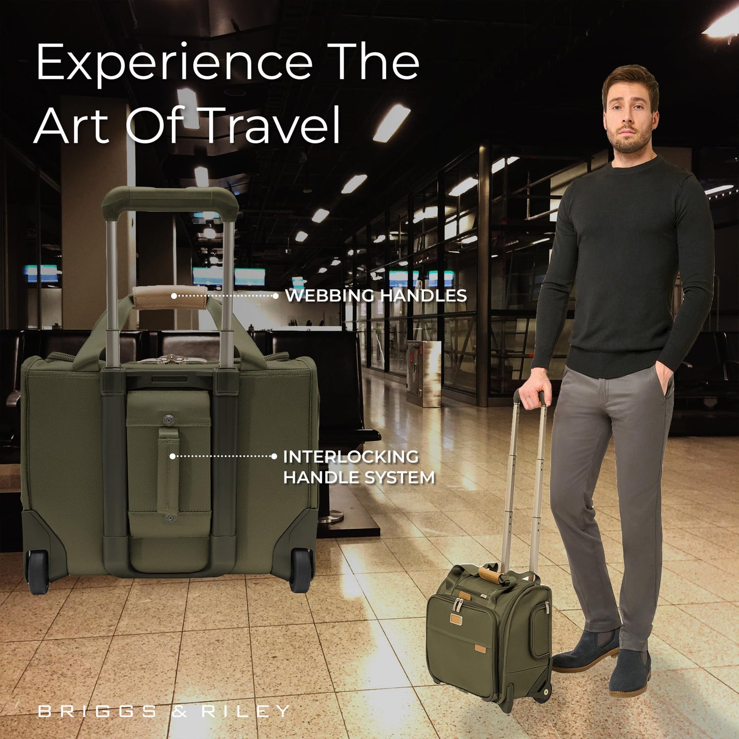 Briggs & Riley Essential 22" 2-Wheel Expandable Carry On - Luggage for Travel, Suitcases with Wheels, Softside Rolling Bag for Men & Women, Self-Repairing Zipper - Baseline Collection, Black Gsupps Australia