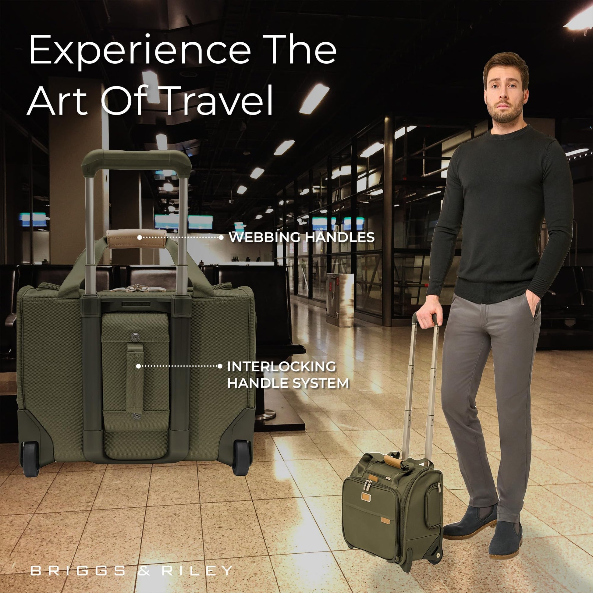 Briggs & Riley Essential 22" 2-Wheel Expandable Carry On - Luggage for Travel, Suitcases with Wheels, Softside Rolling Bag for Men & Women, Self-Repairing Zipper - Baseline Collection, Black Gsupps Australia