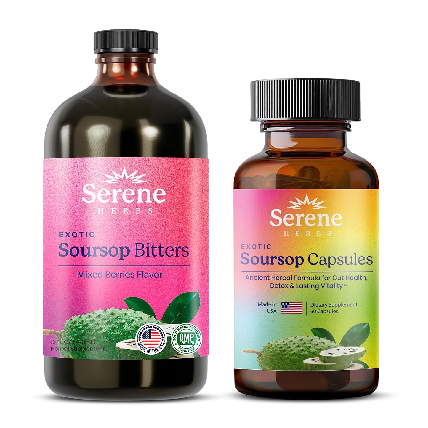 Sweet Support Stack – Soursop Capsules + Mixed Berry Bitters