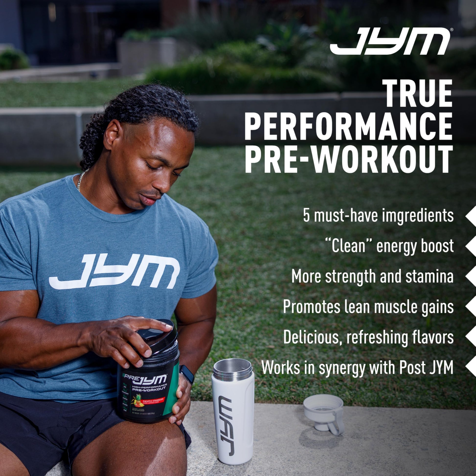 JYM Supplement Science Pre JYM Pineapple Strawberry Pre Workout Powder for Men & Women, BCAAs, Nootropics, Creatine HCI, Citrulline, Beta-Alanin JYM Supplement Science buy australia supplements