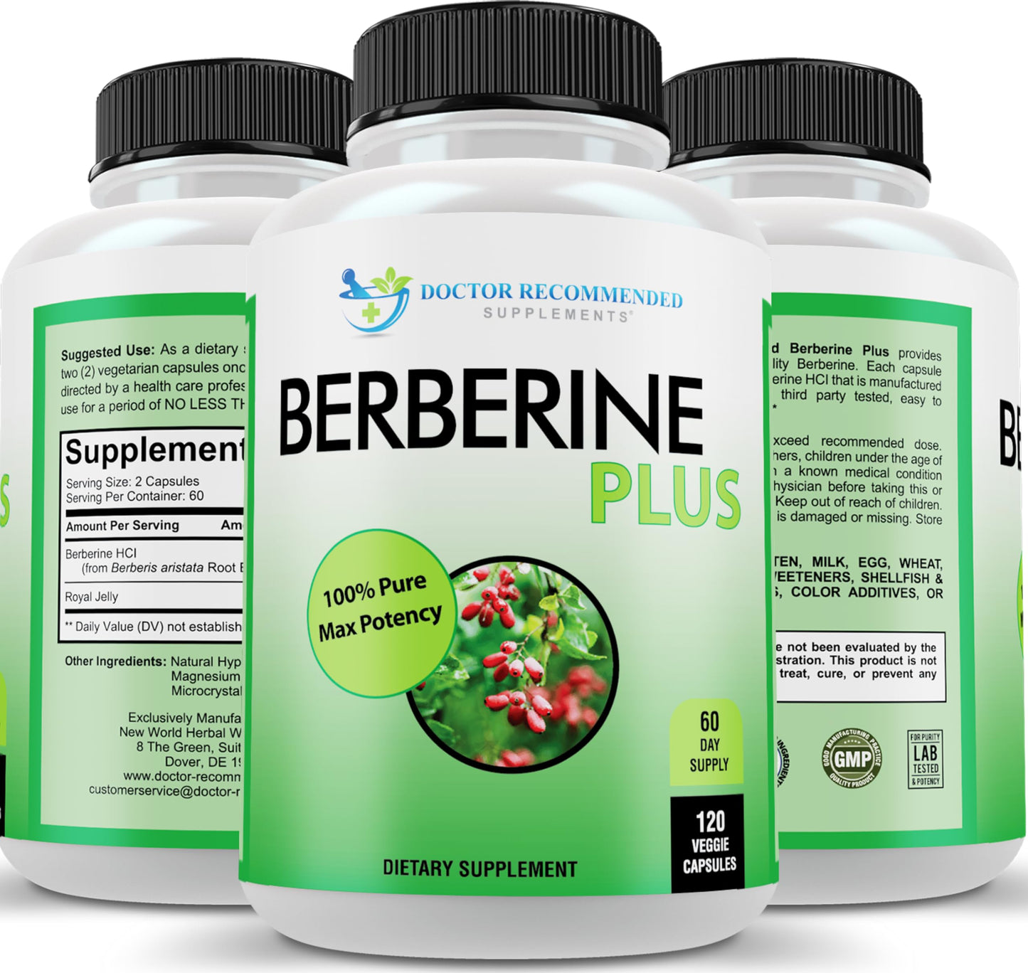 DOCTOR RECOMMENDED SUPPLEMENTS Plus 1200mg Per Serving - 120 Veggie Capsules with Royal Jelly DOCTOR RECOMMENDED SUPPLEMENTS