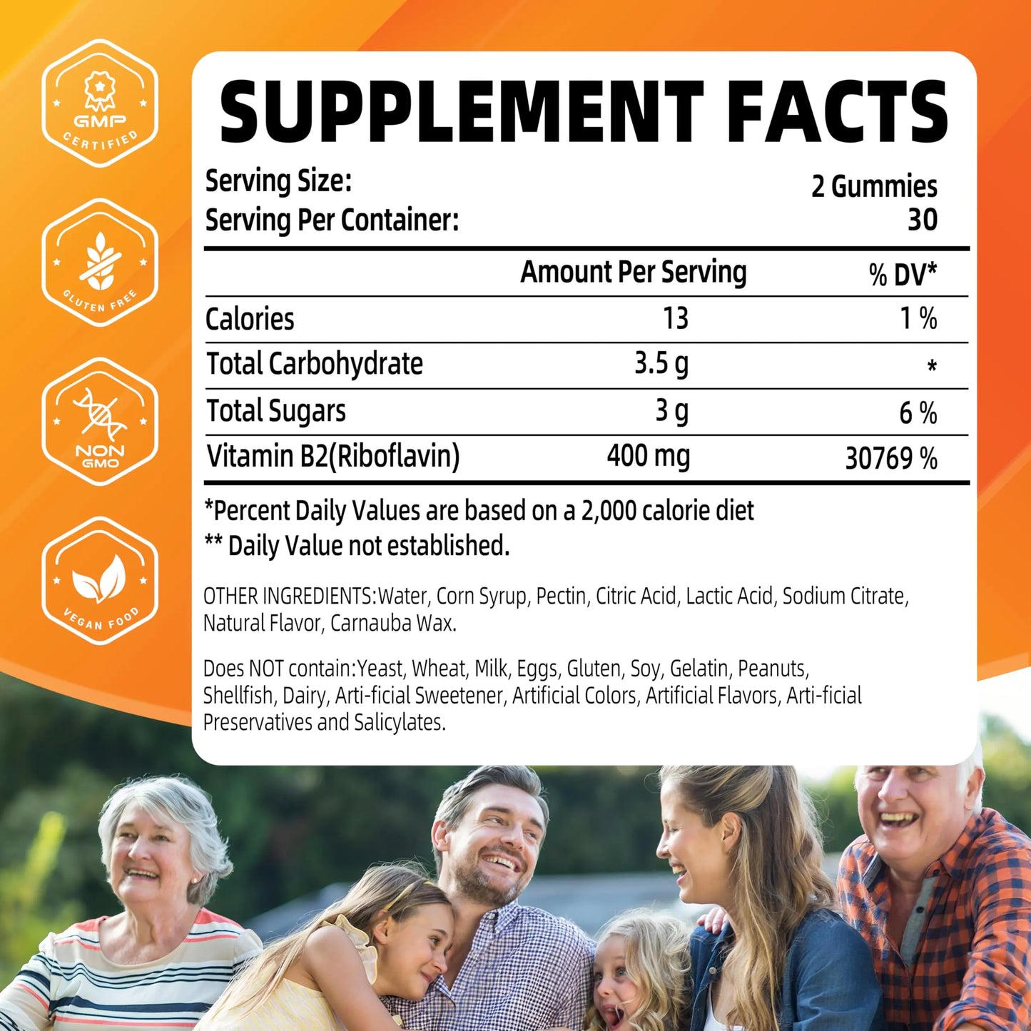 Joywiit Vitamin B2 Gummies | Riboflavin 400mg | B2 Vitamin 400mg Chewable for Adults and Kids, Migraine Relief & Energy and Nervous System Support Joywiit