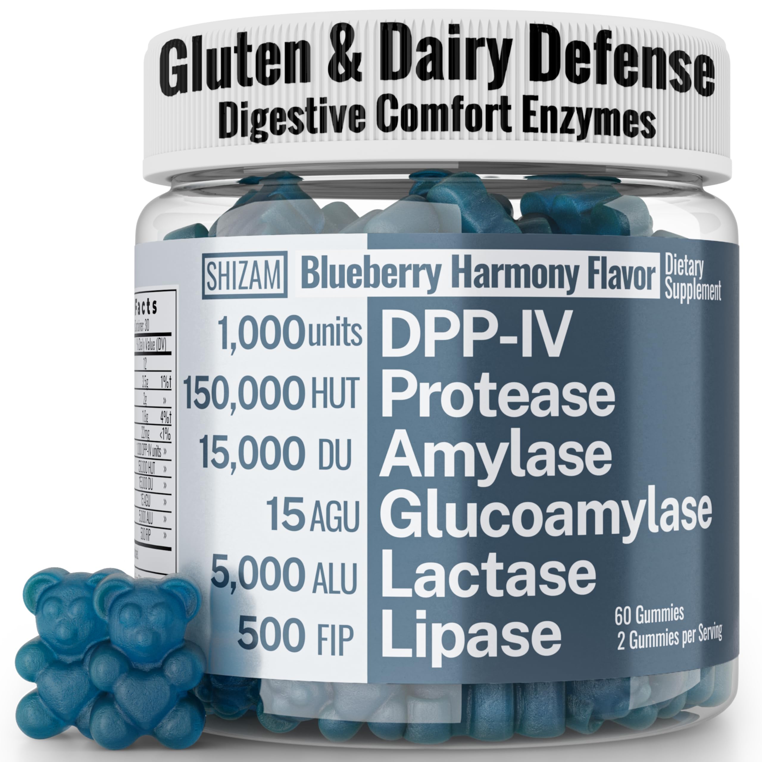 Gluten & Lactase Digestive Enzyme Gummies – Lactase Pancreatic Enzymes with DPP‑IV Lipase Gluco‑Amylase Lactase, Drops Chewables Capsules Pills Powder Supplement Alt, Pancreatic Support, for Kids SHIZAM buy australia supplements