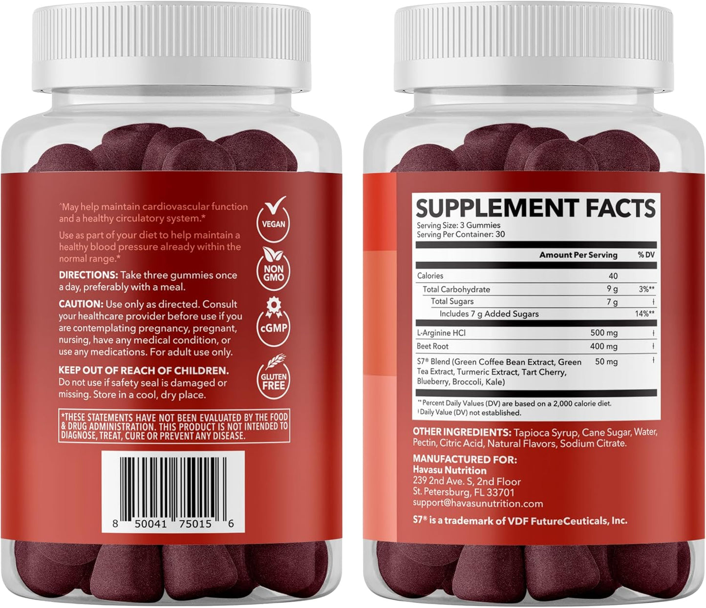 Nitric Oxide Beet Root Gummies with L-Arginine, NO Gummies, 90 Count | Vegan, Non-GMO Nitric Oxide Supplement for Energy, Endurance, and Recovery, Green Apple and Cinnamon Flavor, 30 Servings Gsupps Australia