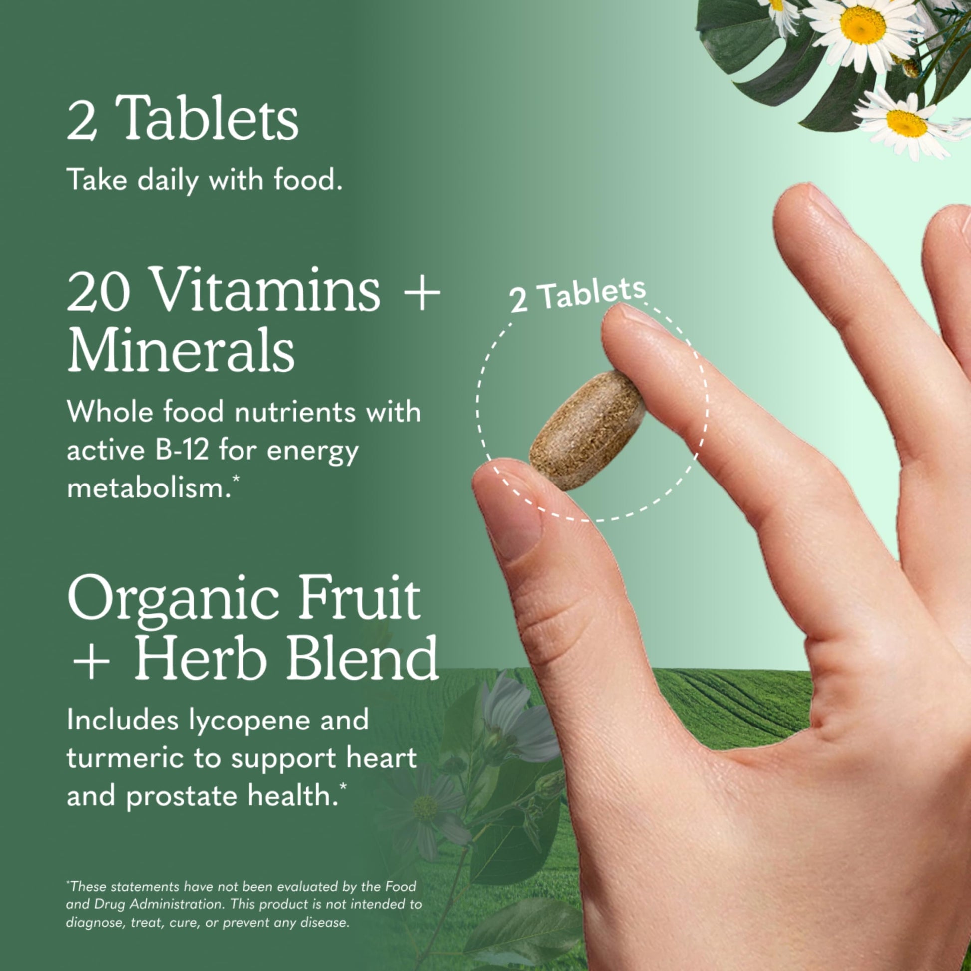 Garden of Life Organics Men's 40+ Multivitamin with Prostate Support, B12 & Vitamins – Vegan Daily Whole Food Multivitamin, Non-GMO, Certified Organic, 60 Tablets Gsupps Australia