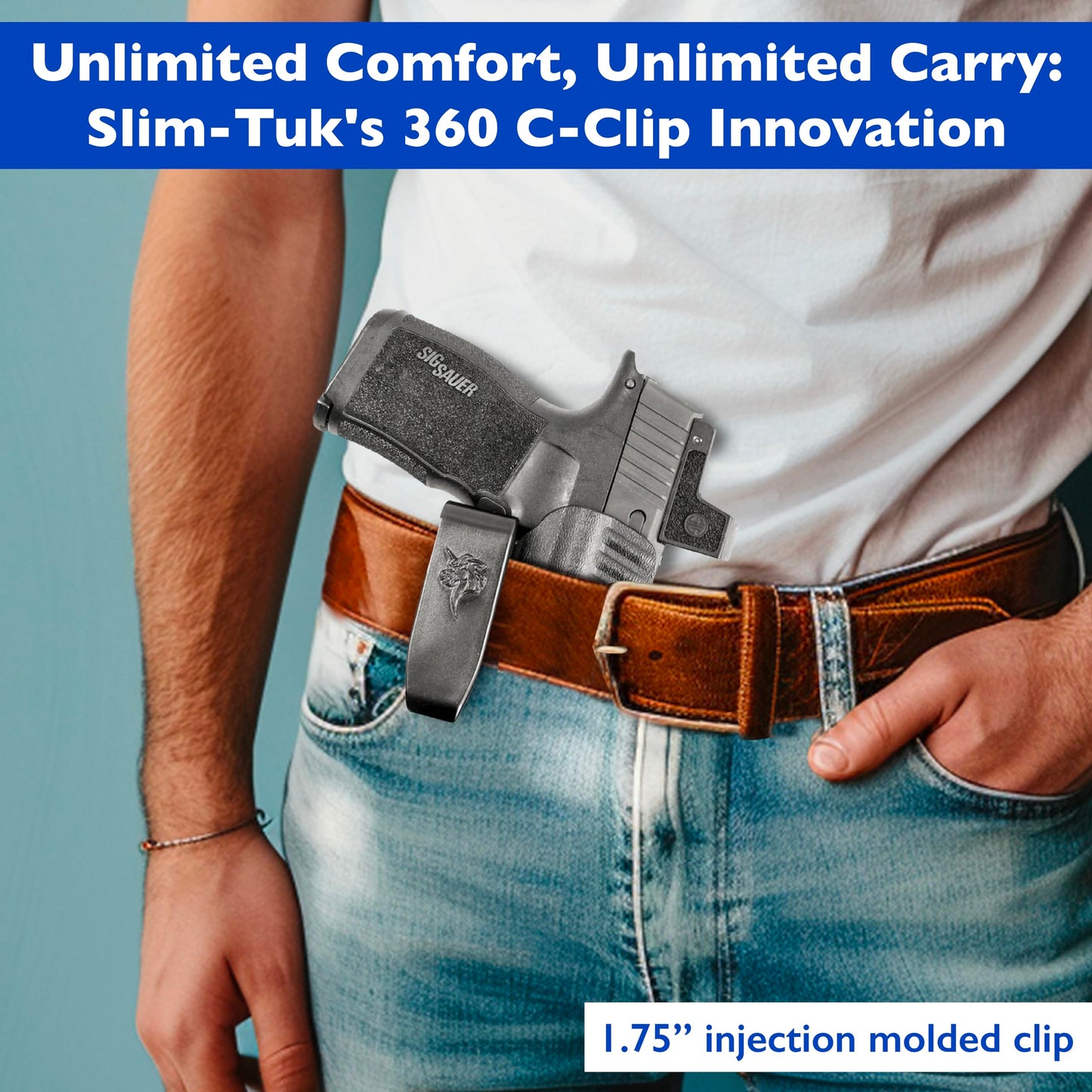DeSantis Slim-Tuk - IWB Holster for Men and Women, Pistol Holster for Concealed Carry, Suitable for Appendix Wear, Ambidextrous, Made with Kydex, Adjustable Tension, Tuckable 360 C-Clip Gsupps Australia
