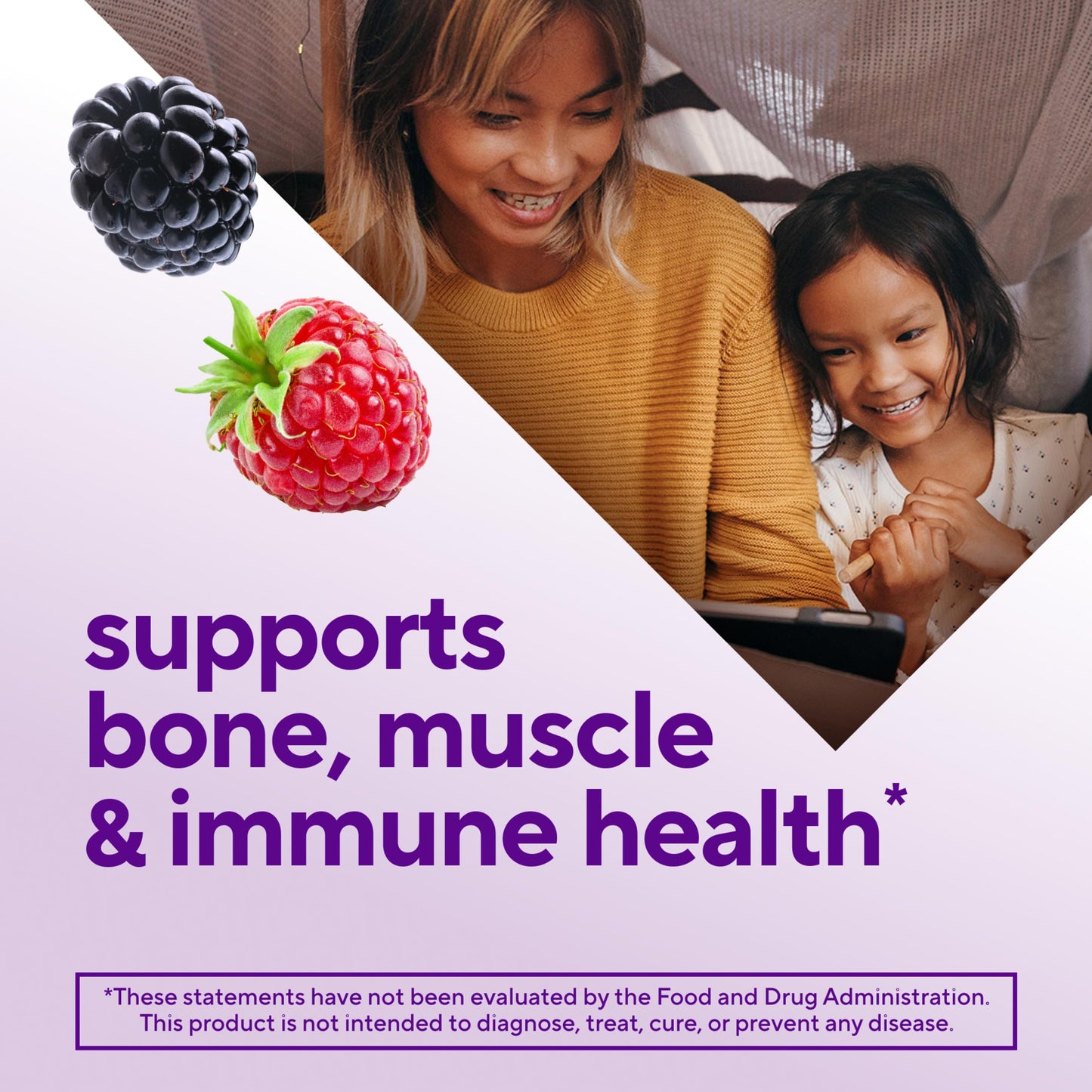 vitafusion Vitamin D3 Gummies, Bone and Immune Support, Peach, Blackberry, Strawberry Flavored Vitafusion