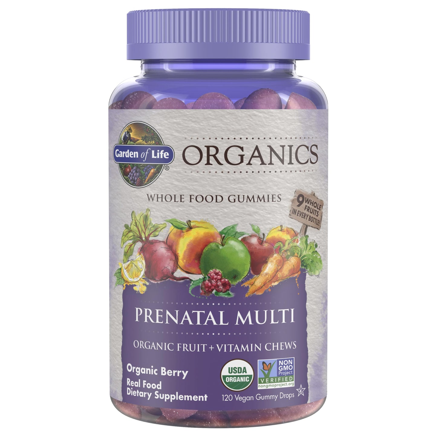 Garden of Life Organics Prenatal Gummies – Prenatal Vitamins for Women with Energy Metabolism Support & Healthy Fetal Development Support Garden of Life