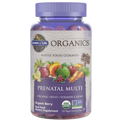 Garden of Life Organics Prenatal Gummies – Prenatal Vitamins for Women with Energy Metabolism Support & Healthy Fetal Development Support Garden of Life