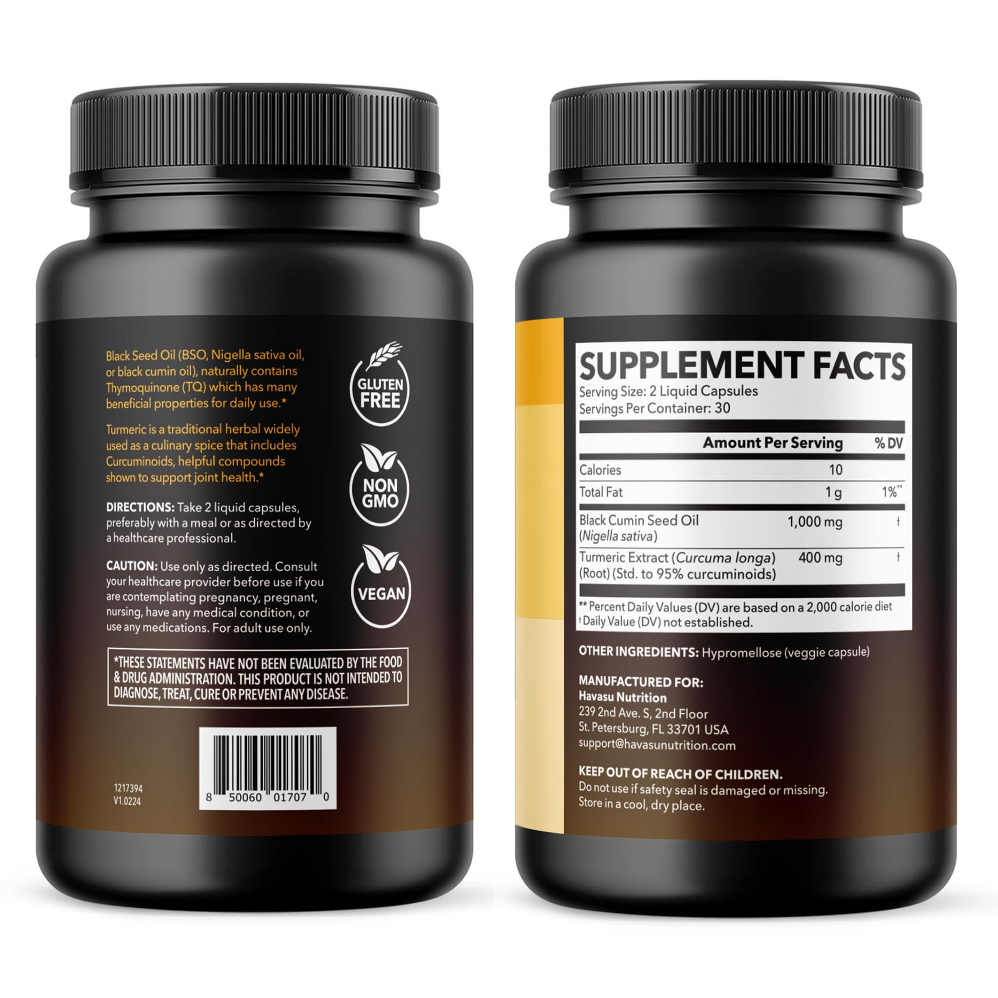 Black Seed Oil Capsules, Vegan, Non-GMO, Cold-Pressed Nigella Sativa, 90ct | 1500mg Per Serving Black Cumin Supplement for Skin Health, Immune Function, and Digestive Health, Unflavored, 30 Servings Gsupps Australia