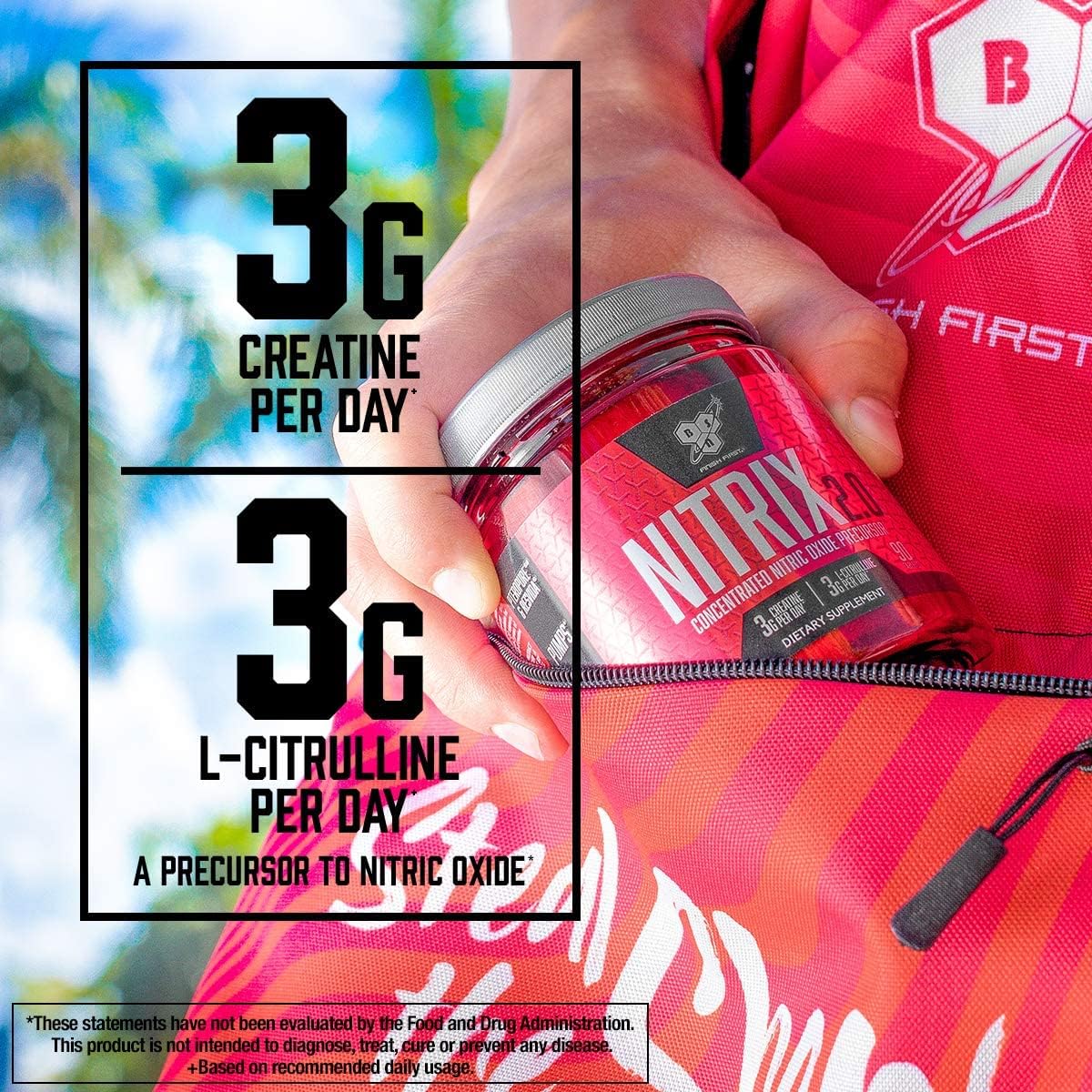 BSN NITRIX 2.0, Workout Supplement, Nitric Oxide Precursors, 3g Creatine, 3g L Citrulline, L-Citrulline, Supports Workout Performance, Pumps, Muscle Recovery BSN