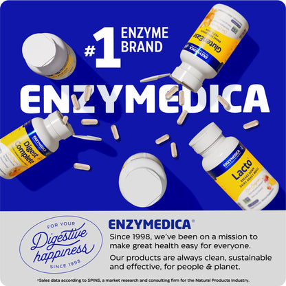 Enzymedica VeggieGest - Digestive Enzyme Supplement for Women & Men, Enzymes for Digestion & Gut Health Support, Support for Vegetarian/Vegan Diets, Helps Gas & Bloating, Gluten Free - 90 Caps Gsupps Australia