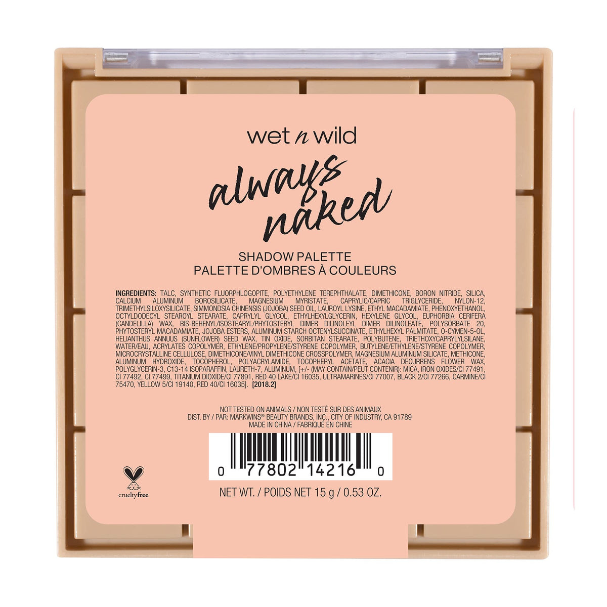 wet n wild Always Naked Palette, Nude Neutral Eye Makeup, Blendable, Warm And Cool Nude Pigments, Matte, Shimmer, Glitter, Creamy Smooth wet n wild