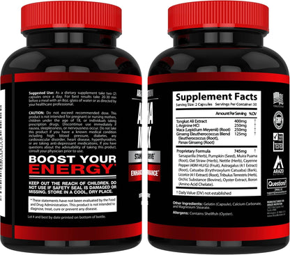 Arazo Nutrition Alphamaxx Health Supplement - Ginseng, Muira Puama, Tribulus Terrestris - 60 Herbal Pill Gsupps Australia