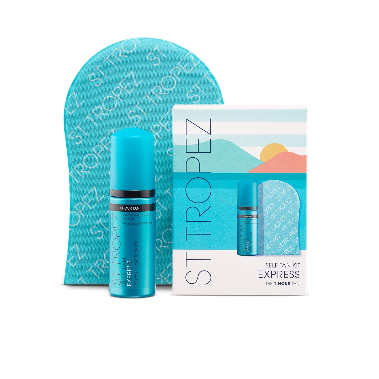 St.Tropez Self Tan Express Mini Kit: Travel-Sized Light/Medium/Dark 1-3 Hour Express Mousse and Tanning Applicator Mitt St.Tropez